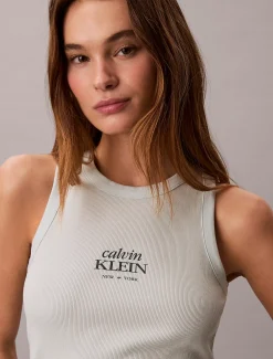 Calvin Klein Schmales Tanktop aus gerippter Baumwolle^Damen T-shirts & Tops