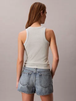 Calvin Klein Schmales Tanktop aus gerippter Baumwolle^Damen T-shirts & Tops