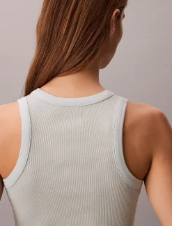 Calvin Klein Schmales Tanktop aus gerippter Baumwolle^Damen T-shirts & Tops