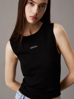 Calvin Klein Schmales Tanktop aus Stretchstrick^Damen T-shirts & Tops|Strickdesigns