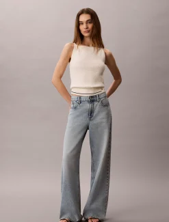 Calvin Klein Schmales Tanktop mit Zopfstrickmuster^Damen T-shirts & Tops|Strickdesigns