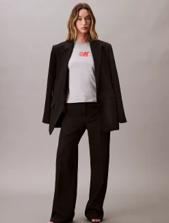 Calvin Klein Schmales T-Shirt mit CK-Logo aus Jersey^Damen T-shirts & Tops