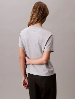 Calvin Klein Schmales T-Shirt mit CK-Logo aus Jersey^Damen T-shirts & Tops