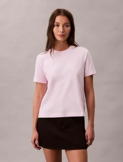 Calvin Klein Schmales T-Shirt mit Logo-Grafik^Damen T-shirts & Tops