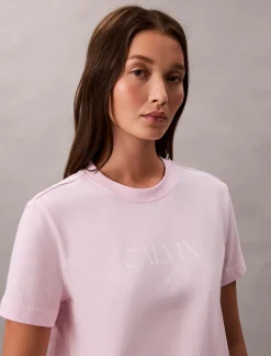 Calvin Klein Schmales T-Shirt mit Logo-Grafik^Damen T-shirts & Tops