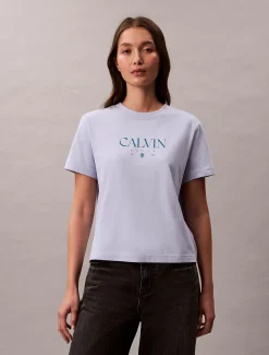 Calvin Klein Schmales T-Shirt mit Logo-Grafik^Damen T-shirts & Tops
