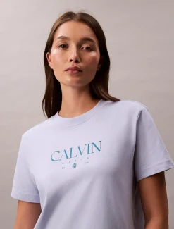 Calvin Klein Schmales T-Shirt mit Logo-Grafik^Damen T-shirts & Tops
