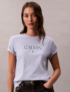 Calvin Klein Schmales T-Shirt mit Logo-Grafik^Damen T-shirts & Tops