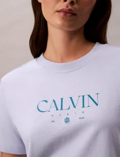 Calvin Klein Schmales T-Shirt mit Logo-Grafik^Damen T-shirts & Tops