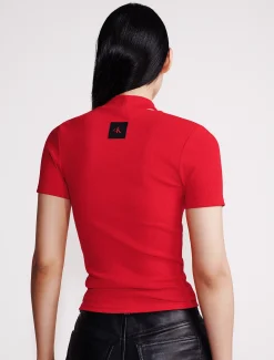 Calvin Klein Schmales T-Shirt mit Rundhalsausschnitt und Cutouts^Damen T-shirts & Tops