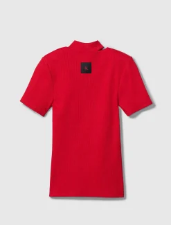 Calvin Klein Schmales T-Shirt mit Rundhalsausschnitt und Cutouts^Damen T-shirts & Tops