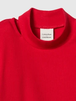 Calvin Klein Schmales T-Shirt mit Rundhalsausschnitt und Cutouts^Damen T-shirts & Tops