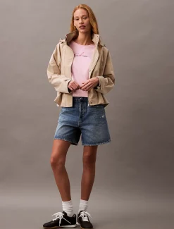 Calvin Klein Schmales T-Shirt mit Schriftzug-Logo^Damen T-shirts & Tops