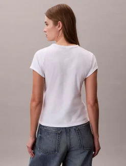 Calvin Klein Schmales T-Shirt mit Varsity-Logo^Damen T-shirts & Tops