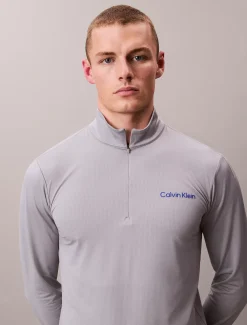 Calvin Klein Schnell trocknendes, langärmliges Funktionstop mit Viertelreißverschluss^Herren Jacken & Pullovers|Tops & T-shirts