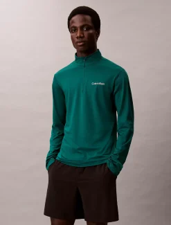 Calvin Klein Schnell trocknendes, langärmliges Funktionstop mit Viertelreißverschluss^Herren Jacken & Pullovers|Tops & T-shirts