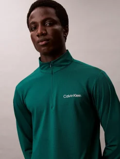 Calvin Klein Schnell trocknendes, langärmliges Funktionstop mit Viertelreißverschluss^Herren Jacken & Pullovers|Tops & T-shirts