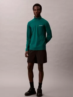 Calvin Klein Schnell trocknendes, langärmliges Funktionstop mit Viertelreißverschluss^Herren Jacken & Pullovers|Tops & T-shirts