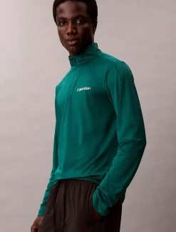 Calvin Klein Schnell trocknendes, langärmliges Funktionstop mit Viertelreißverschluss^Herren Jacken & Pullovers|Tops & T-shirts