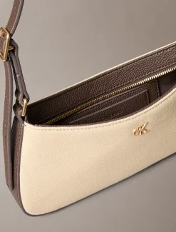 Calvin Klein Schultertasche aus Baumwoll-Canvas^Damen SchultertaschenFrisch Eingetroffen|Taschen
