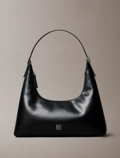 Calvin Klein Schultertasche aus glattem Leder mit Emblem-Logo^Damen Umhängetaschen|SchultertaschenFrisch Eingetroffen