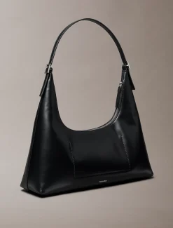Calvin Klein Schultertasche aus glattem Leder mit Emblem-Logo^Damen Umhängetaschen|SchultertaschenFrisch Eingetroffen