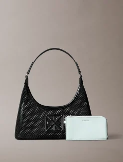 Calvin Klein Schultertasche aus Mesh mit Emblem-Logo^Damen SchultertaschenFrisch Eingetroffen|Taschen