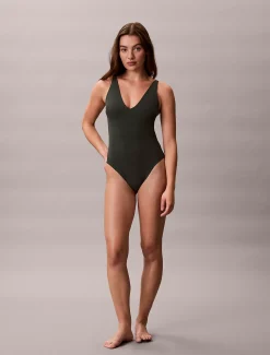Calvin Klein Scoop Back Badeanzug – CK Icon^Damen BademodeFrisch Eingetroffen