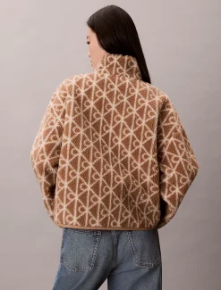 Calvin Klein Sherpa-Jacke mit Emblem^Damen JackenFrisch Eingetroffen