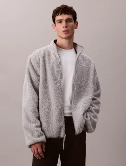 Calvin Klein Sherpa-Jacke mit Fleece und Reißverschluss zum Wenden^Herren Jacken & Pullovers