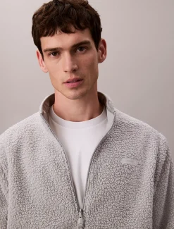 Calvin Klein Sherpa-Jacke mit Fleece und Reißverschluss zum Wenden^Herren Jacken & Pullovers