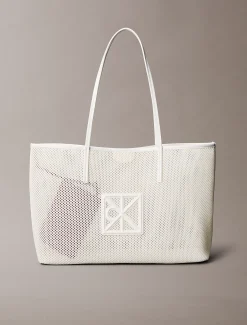 Calvin Klein Shopper aus Mesh mit Emblem-Logo^Damen Tote Bags|Taschen
