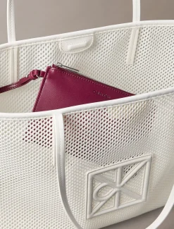 Calvin Klein Shopper aus Mesh mit Emblem-Logo^Damen Tote Bags|Taschen