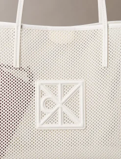 Calvin Klein Shopper aus Mesh mit Emblem-Logo^Damen Tote Bags|Taschen