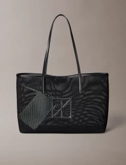 Calvin Klein Shopper aus Mesh mit Emblem-Logo^Damen Tote Bags|Taschen
