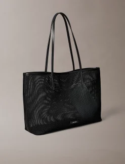 Calvin Klein Shopper aus Mesh mit Emblem-Logo^Damen Tote Bags|Taschen