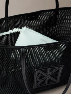 Calvin Klein Shopper aus Mesh mit Emblem-Logo^Damen Tote Bags|Taschen