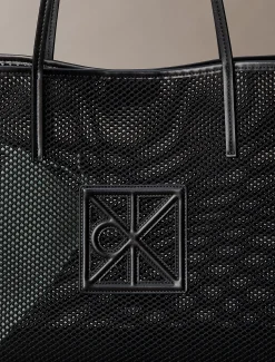 Calvin Klein Shopper aus Mesh mit Emblem-Logo^Damen Tote Bags|Taschen