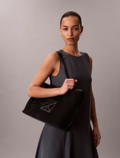 Calvin Klein Shopper aus Mesh mit Emblem-Logo^Damen Tote Bags|Taschen