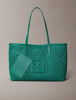 Calvin Klein Shopper aus Mesh mit Emblem-Logo^Damen Tote Bags|Taschen