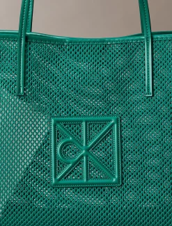 Calvin Klein Shopper aus Mesh mit Emblem-Logo^Damen Tote Bags|Taschen
