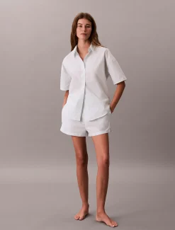 Calvin Klein Shorts-Pyjama-Set aus Baumwoll-Popeline^Damen Nachtwäsche & Loungewear