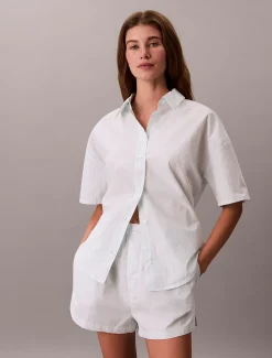 Calvin Klein Shorts-Pyjama-Set aus Baumwoll-Popeline^Damen Nachtwäsche & Loungewear