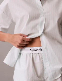 Calvin Klein Shorts-Pyjama-Set aus Baumwoll-Popeline^Damen Nachtwäsche & Loungewear