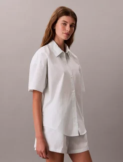 Calvin Klein Shorts-Pyjama-Set aus Baumwoll-Popeline^Damen Nachtwäsche & Loungewear