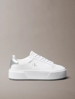 Calvin Klein Sienna - Plateau-Logo-Sneakers aus Leder^Damen SneakerFrisch Eingetroffen