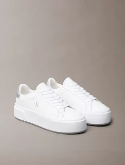 Calvin Klein Sienna - Plateau-Logo-Sneakers aus Leder^Damen SneakerFrisch Eingetroffen