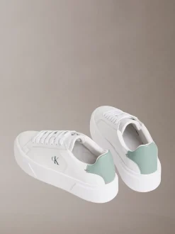 Calvin Klein Sienna - Plateau-Logo-Sneakers aus Leder^Damen SneakerFrisch Eingetroffen