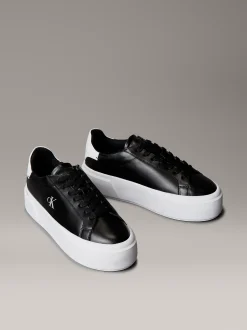 Calvin Klein Sienna - Plateau-Logo-Sneakers aus Leder^Damen SneakerFrisch Eingetroffen