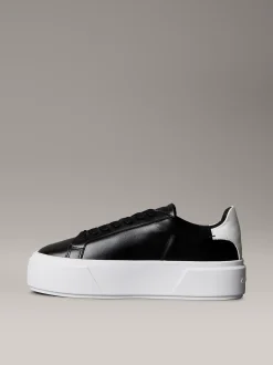 Calvin Klein Sienna - Plateau-Logo-Sneakers aus Leder^Damen SneakerFrisch Eingetroffen